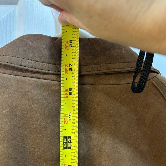 Midwest International Genuine Leather Bomber Jacket Zip In Thermolite Liner 44 - Picture 8 of 11